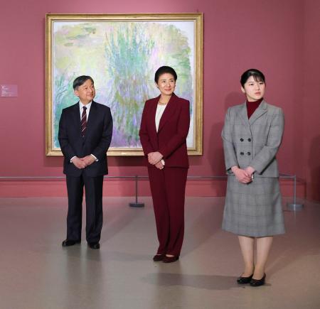 天皇ご一家、モネ展鑑賞 東京・上野｜秋田魁新報電子版