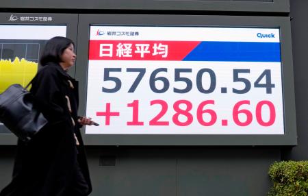 東証大幅続伸、5万7000円 高市政権への期待で連日最高値|秋田魁 東証大幅続伸、5万7000円 高市政権への期待で連日最高値|秋田魁