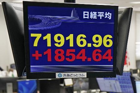 東証、午前終値7万0246円 一時7万1千円回復も売り注文（写真
